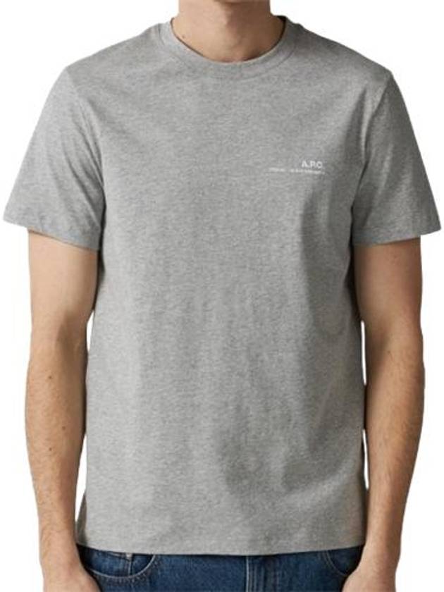 Men's Item Logo Cotton Short Sleeve T-Shirt Grey - A.P.C. - BALAAN 4