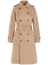 Greta double-breasted cotton trench coat beige - A.P.C. - BALAAN.
