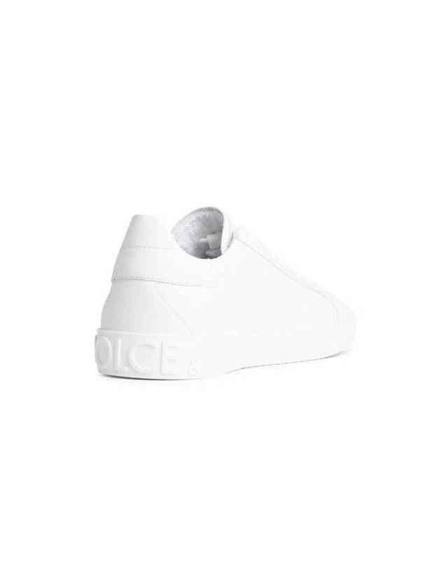 Dolce & Gabbana 'Portofino' White Leather Sneakers - DOLCE&GABBANA - BALAAN 3