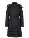 Women's Double Breasted Hooded Padded Black - BURBERRY - BALAAN 3