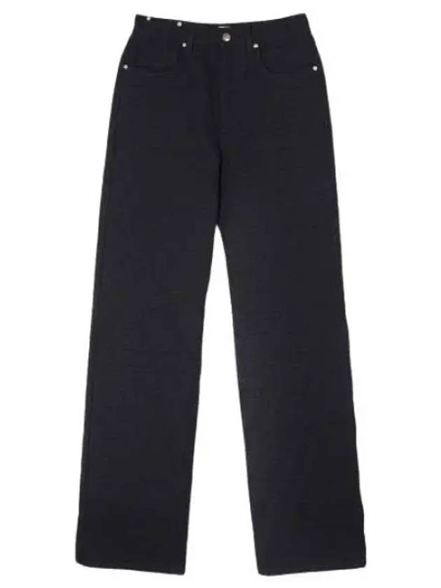 Jacquard Logo Monogram Cotton Straight Pants Dark Blue - FENDI - BALAAN 2