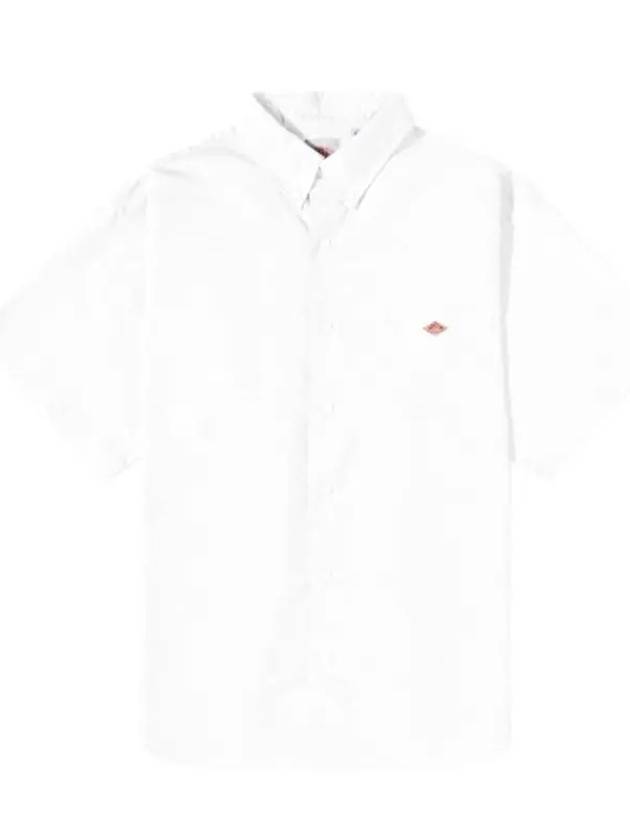 Men s Coolmax Oxford Short Sleeve B D Shirt White DTB0118 - DANTON - BALAAN 3