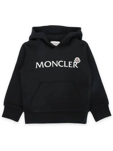 Kids Lettering Logo Wappen Hood Sweatshirt Black 8G00008 899PS 999 - MONCLER - BALAAN 1