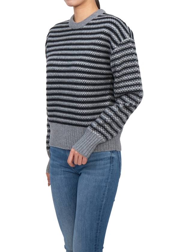 Striped Jacquard Wool Knit Top Grey - JW ANDERSON - BALAAN 7