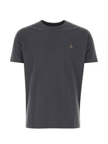 ORB Logo Cotton Short Sleeve T-Shirt Grey - VIVIENNE WESTWOOD - BALAAN 1