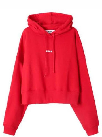 micro logo cropped hooded sweatshirt - MSGM - BALAAN 1