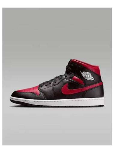 Air Jordan 1 Mid High Top Sneakers Red Black - NIKE - BALAAN 1