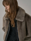 Udabi wearing LEATHER LINE FUR JACKET GRAY - LESEIZIEME - BALAAN 6