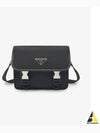 Triangle Logo Re-Nylon Saffiano Leather Cross Bag Black - PRADA - BALAAN 2