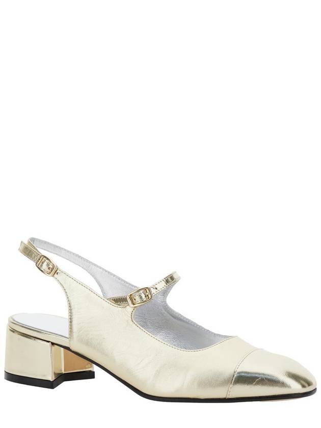 'Ischia' Metallic Slingback Pumps With Adjustable Strap In Patent Leather Woman - CAREL - BALAAN 2