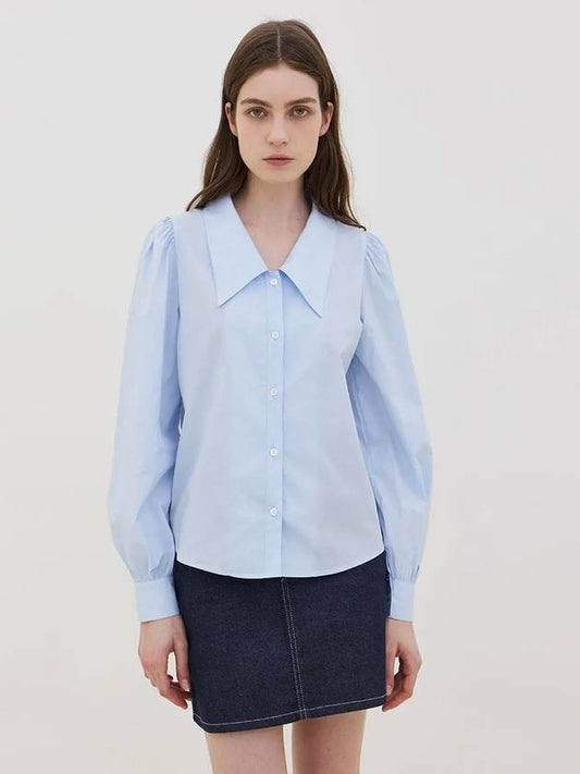 Big Collar Puff Blouse Sky Blue - LESEIZIEME - BALAAN 1