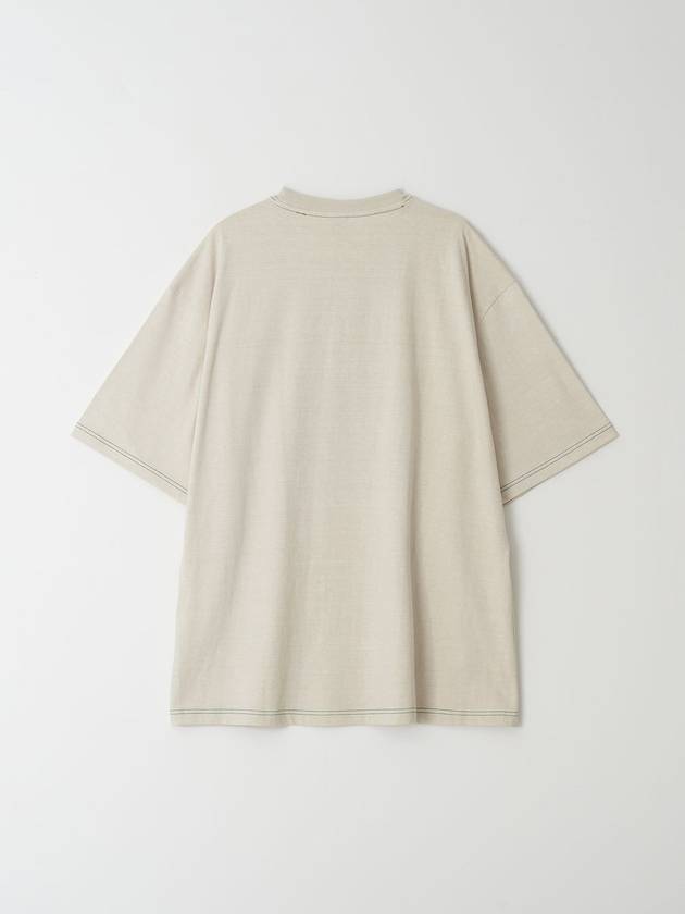 Overfit color stitch t-shirt sand beige - BOOVOOM - BALAAN 3