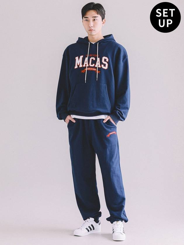 Logo Hoodie Jogger Pants Suits Navy - MACASITE - BALAAN 3