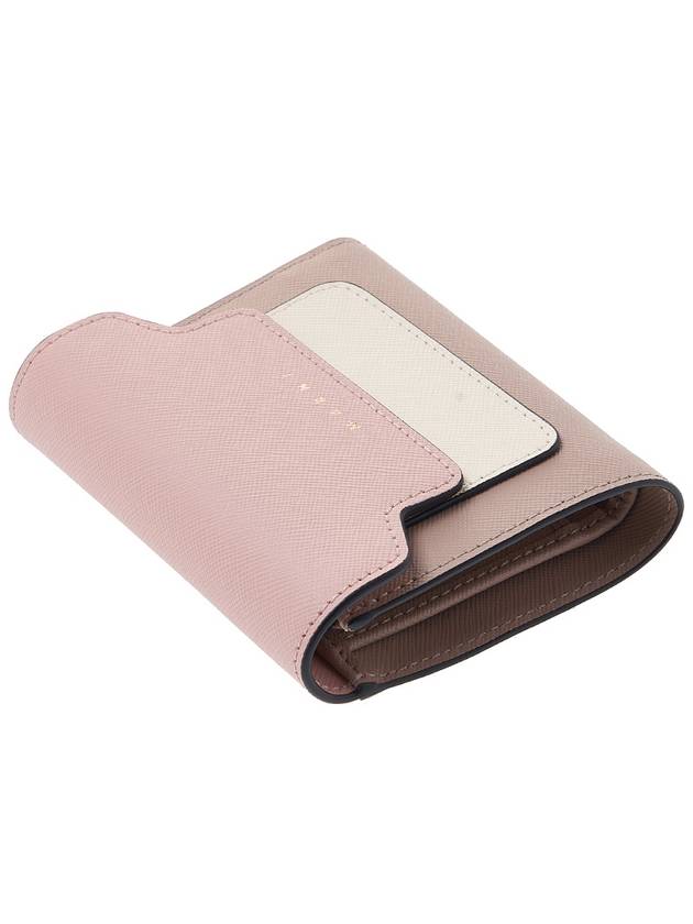 Saffiano Tri-Fold Half Wallet Pink - MARNI - BALAAN 5