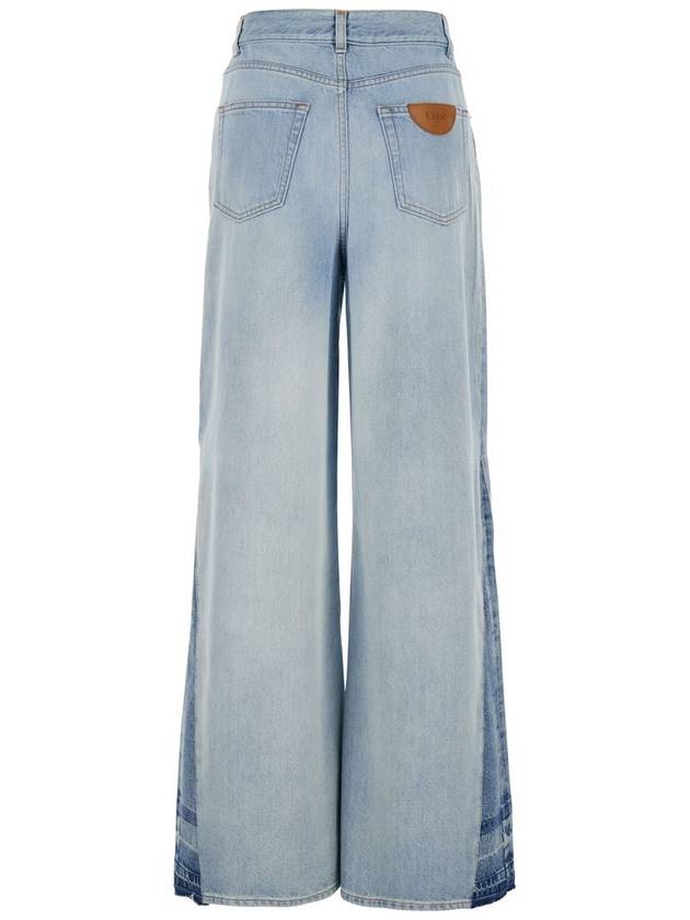 Light Blue Jeans With High Waist And Logo Patch On The Rear In Denim Woman - CHLOE - BALAAN 2