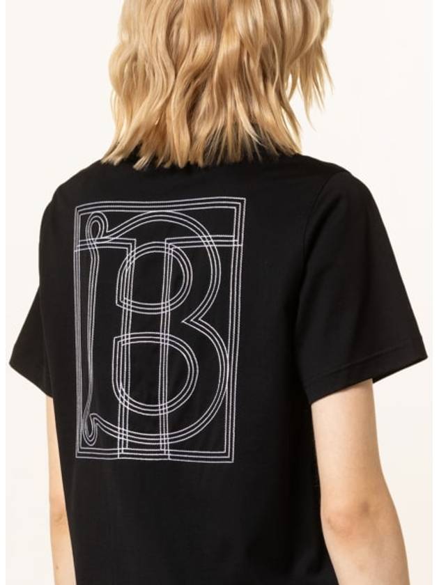 Logo Printed Cotton Short Sleeve T-Shirt Black - BURBERRY - BALAAN 5