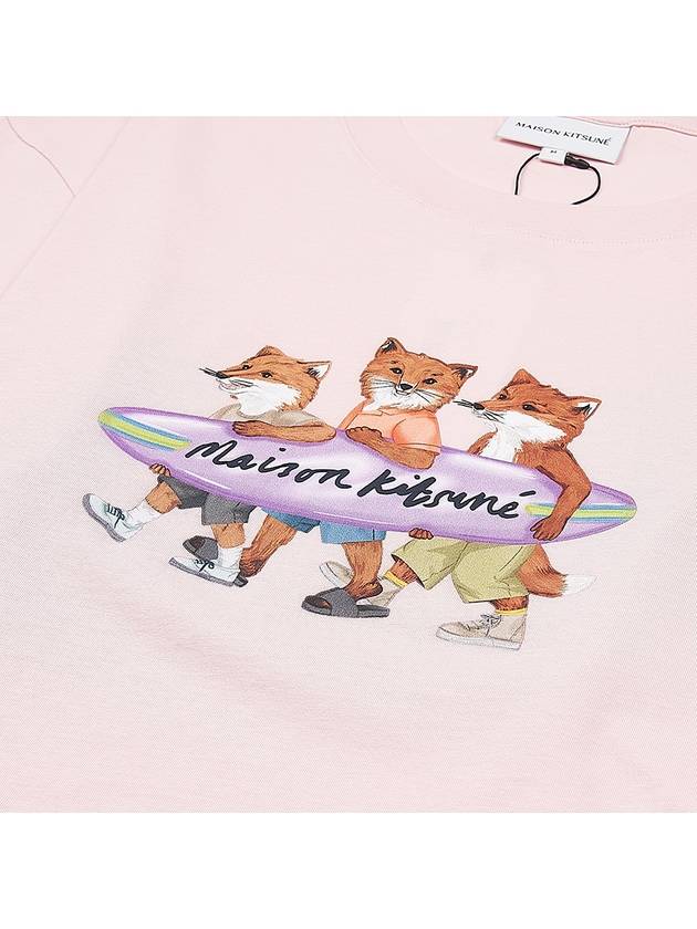 Surfing Foxes Short Sleeve T-shirt Milkshake - MAISON KITSUNE - BALAAN 4