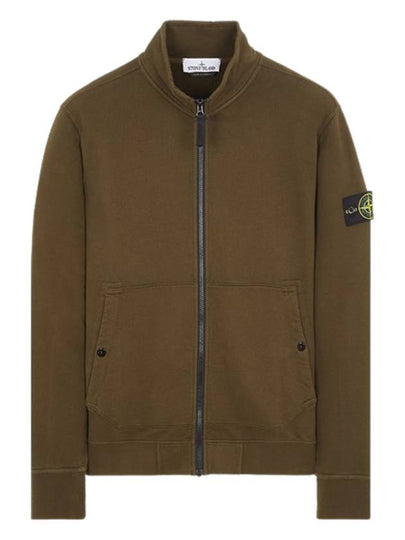 Men's Wappen Patch Cotton Zip Up JacketKhaki - STONE ISLAND - BALAAN 2