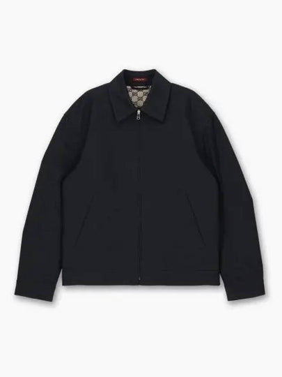 Web Cotton Twill Zip Up Jacket Black - GUCCI - BALAAN 2