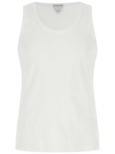 Men's Stretch Cotton Sleeveless Chalk - BOTTEGA VENETA - BALAAN 2