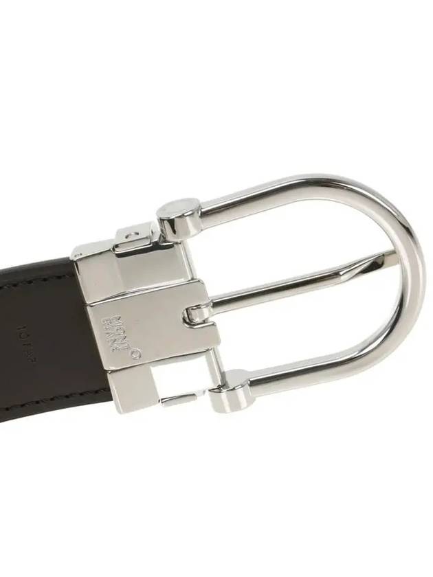 Horseshoe Stainless Steel Buckle Belt Black - MONTBLANC - BALAAN 6