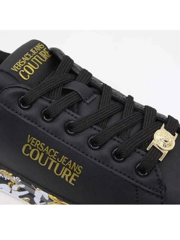 Logo Brush Couture Court 88 Low Top Sneakers Black - VERSACE - BALAAN 5