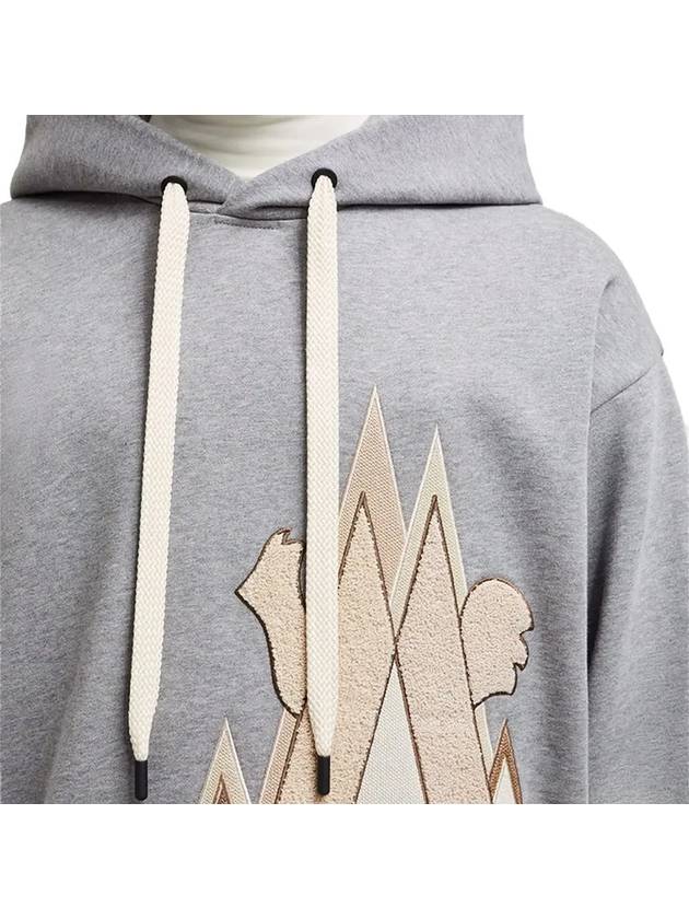 Grenoble Mountain Logo Hood Gray - MONCLER - BALAAN 4