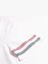 Textured Cotton Stripe Short Sleeve T-Shirt White - THOM BROWNE - BALAAN 4