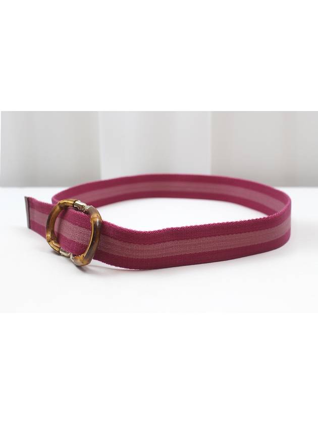 GG logo bamboo three stripe belt pink - GUCCI - BALAAN 3