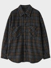 Wool Overfit Check Shirt Brown - NOIRER FOR WOMEN - BALAAN 4