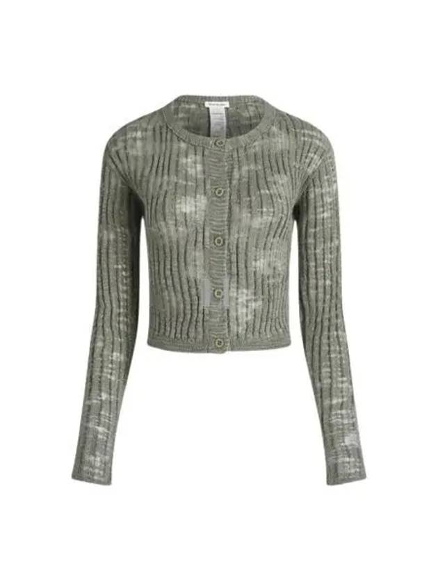 Wide Rib  Semi-Sheer Cardigan Seagrass Green - ACNE STUDIOS - BALAAN 2