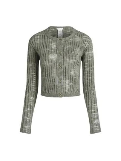 Wide Rib  Semi-Sheer Cardigan Seagrass Green - ACNE STUDIOS - BALAAN 2