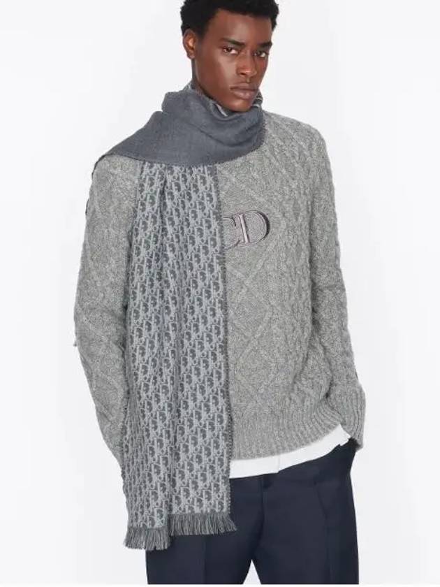 Oblique Wool Muffler Grey - DIOR - BALAAN 3