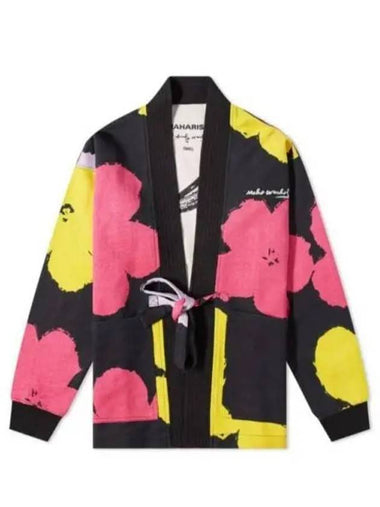 Warhol Flower Kimono Cardigan Black Olive 3676 - MAHARISHI - BALAAN 1