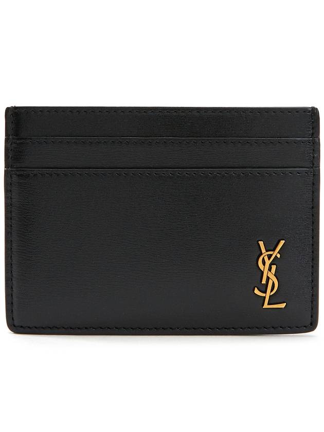 Tiny Monogram Shiny Leather Card Case Black - SAINT LAURENT - BALAAN 2