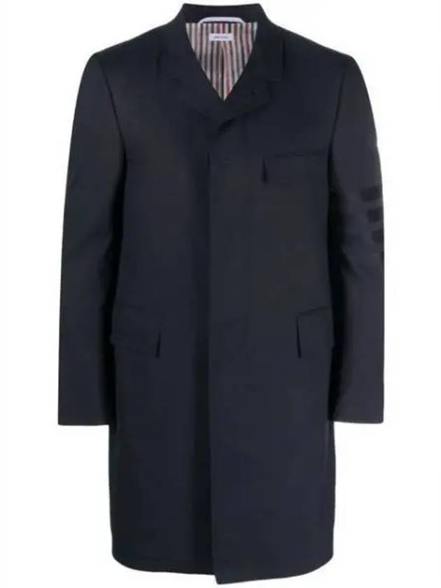 4 bar stripe plain weaving Chesterfield overcoat MOC005A 06146 420 950440 - THOM BROWNE - BALAAN 1