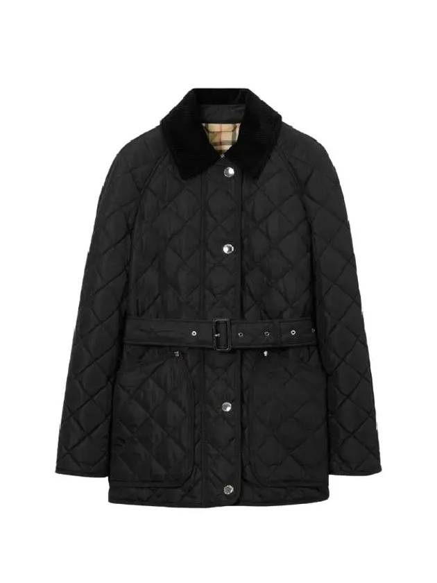 Diamond Quilted Nylon Jacket Black - BURBERRY - BALAAN 4