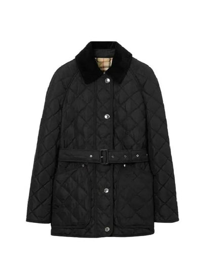 Diamond Quilted Nylon Jacket Black - BURBERRY - BALAAN 2