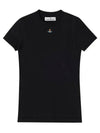 Embroided ORB Peru Short Sleeve T-Shirt Black - VIVIENNE WESTWOOD - BALAAN 2