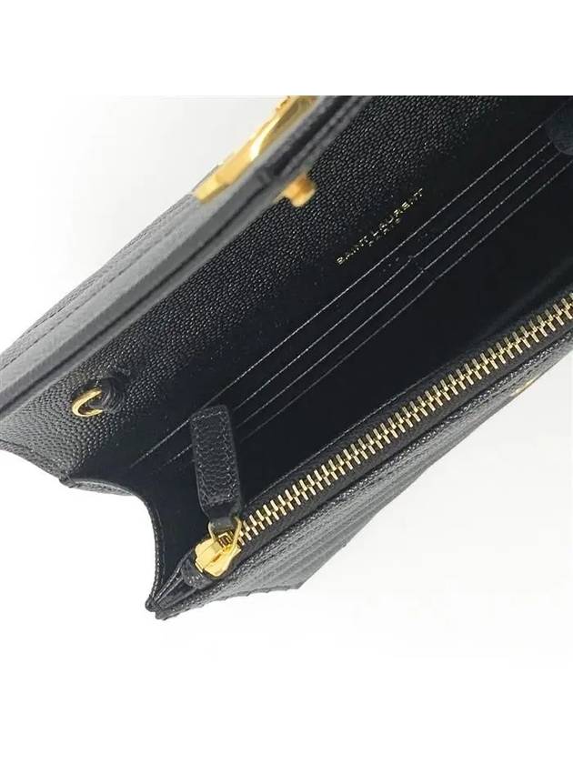 Women's Logo Envelope Chain Long Wallet Black - SAINT LAURENT - BALAAN 9