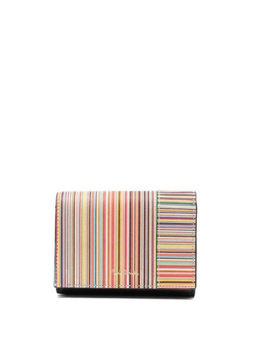 Signature Stripe Mini Tri-Fold Wallet W1A7595LSIGAO92 B0710933827 - PAUL SMITH - BALAAN 1