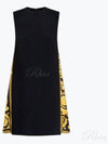 Barocco Panel Shift Short Dress Black - VERSACE - BALAAN 2