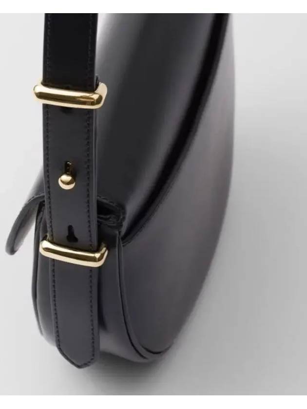 Arque Leather Shoulder Bag Black - PRADA - BALAAN 3