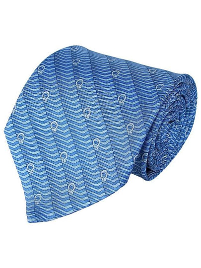 Gancini Print Silk Neck Tie Blue - SALVATORE FERRAGAMO - BALAAN 2