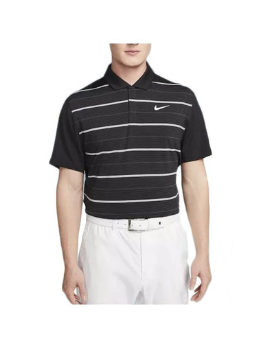 Golf TW Dri-Fit Stripe Polo Shirt Black - NIKE - BALAAN 1