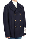 Best Wool Blend Double Coat Navy - GOLDEN GOOSE - BALAAN.