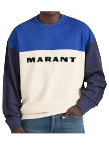 Aftone Logo Sweatshirt Blue - ISABEL MARANT - BALAAN 1