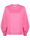 Women's Logo Sweatshirt Crew Neck Organic Cotton Sweatshirt Pink - GANNI - BALAAN 2