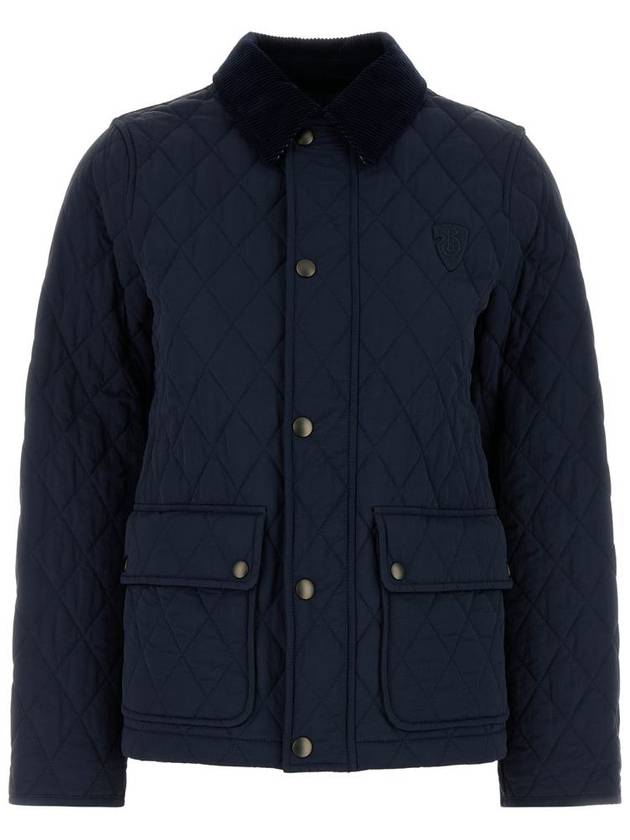 Corduroy Collar Quilted Jacket Navy - BURBERRY - BALAAN 2