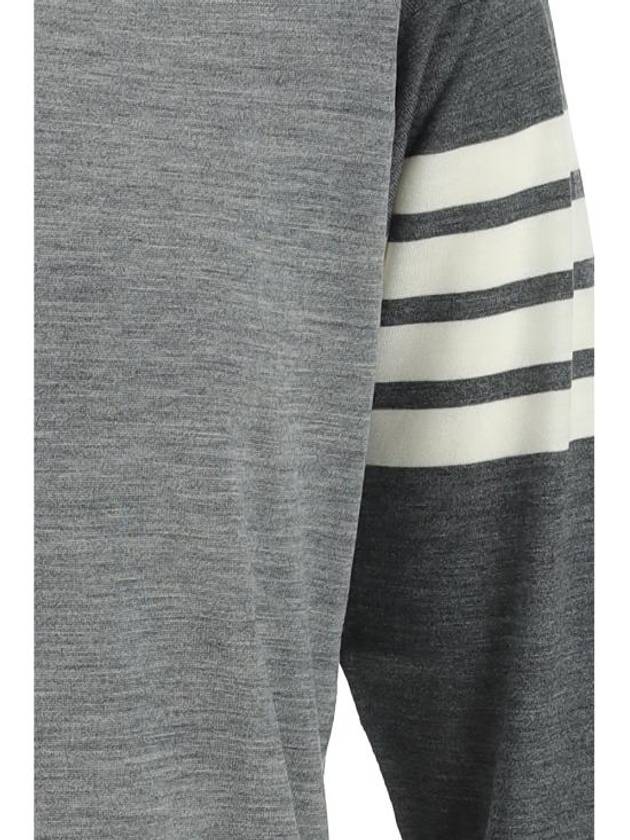 Classic 4 Bar Merino Wool Knit Top Tonal Grey - THOM BROWNE - BALAAN 4